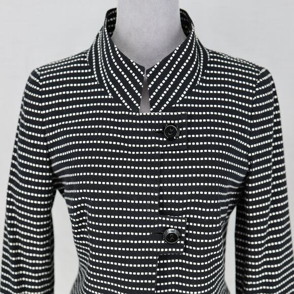 Worth Jacket Womens 4 Black White Polka Dot Cotton Lined Blazer Crop Career - Picture 6 of 15